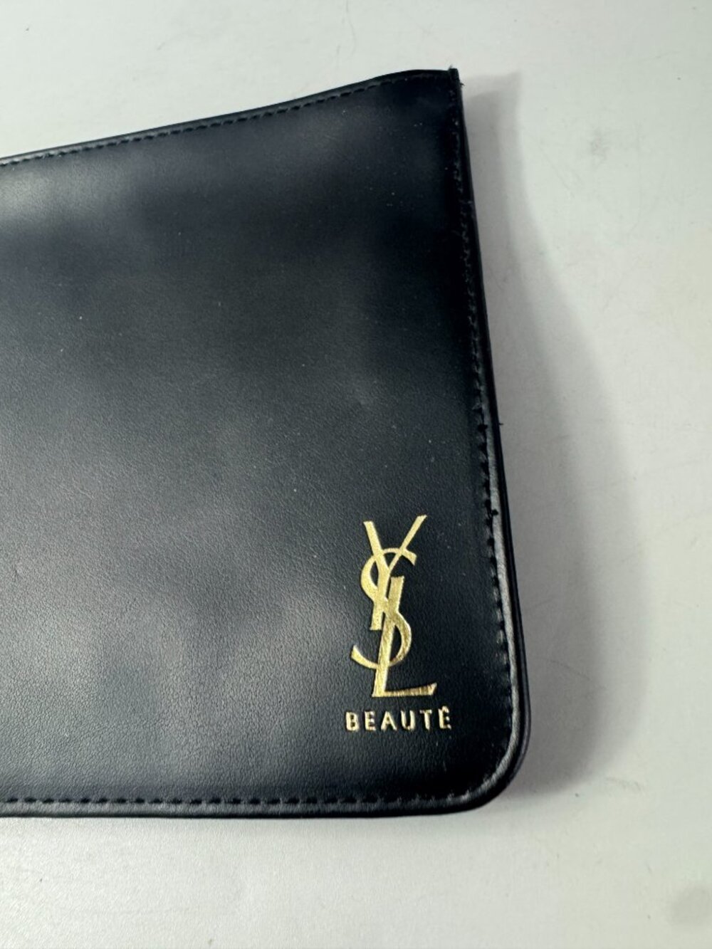 New Yves Saint Laurent (YSL) Beaute Black Clutch/Pouch with Gold Detailing - Picture 3 of 8